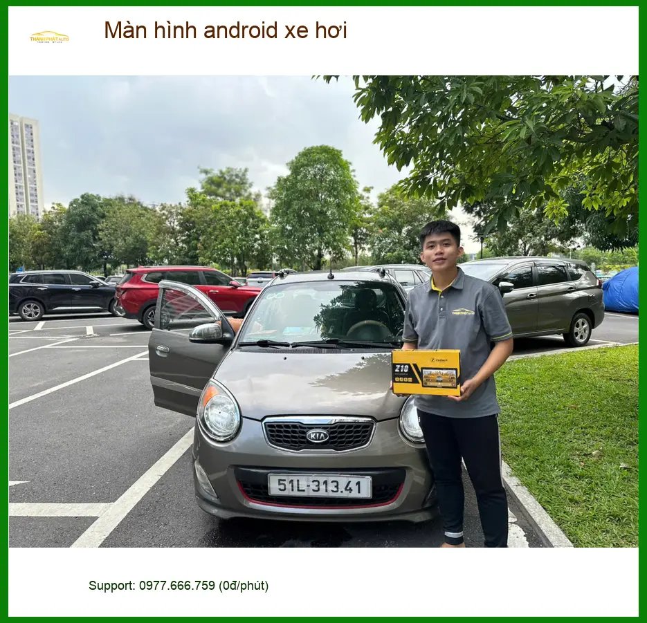 Chị Thảo lắp màn hình android xe hơi Hyundai Kona tại Hóc Môn vì màn zin thiếu kết nối