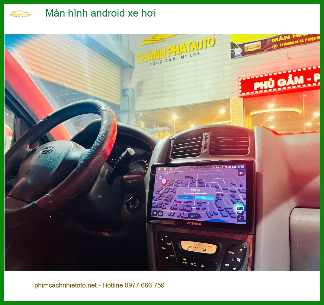 Chị Phương lắp màn hình Android xe Hyundai Creta tại Hóc Môn vì màn zin lỗi thời ảnh thực tế 2