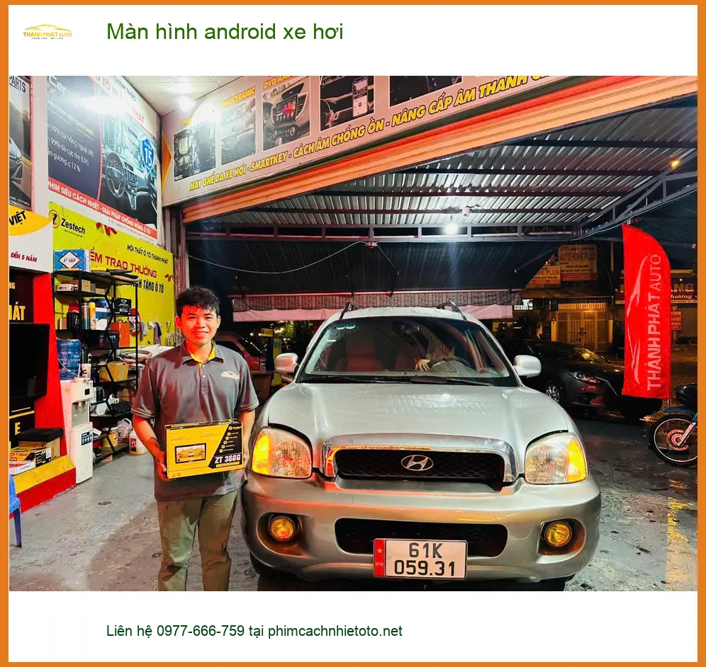 Chị Phương lắp màn hình Android xe Hyundai Creta tại Hóc Môn vì màn zin lỗi thời ảnh thực tế 4