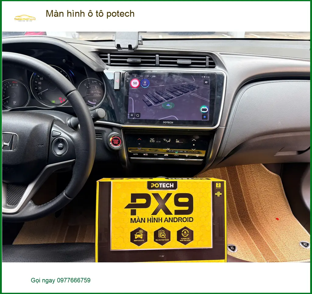 Cô Thoa nâng cấp màn hình ô tô Potech cho Honda CRV tại Quận 12