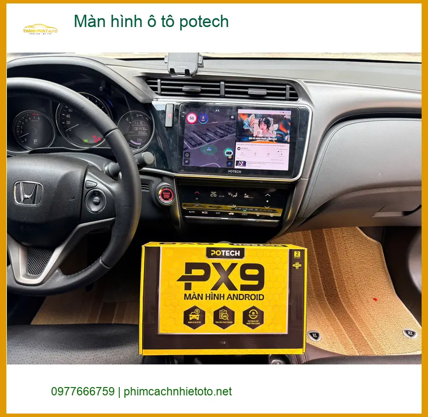 Cô Thoa nâng cấp màn hình ô tô Potech cho Honda CRV tại Quận 12 ảnh thực tế 3