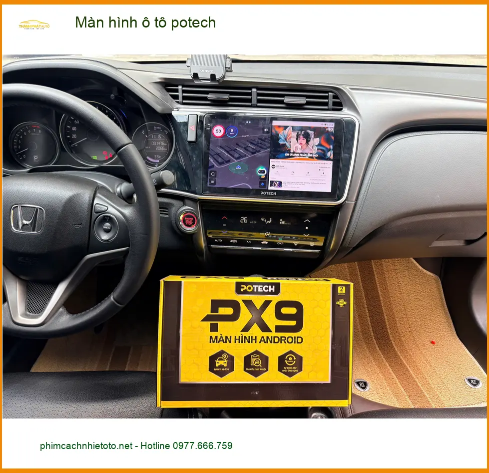 Anh Phi lắp màn hình Potech cho Nissan Kicks Quận 8 để xem bản đồ