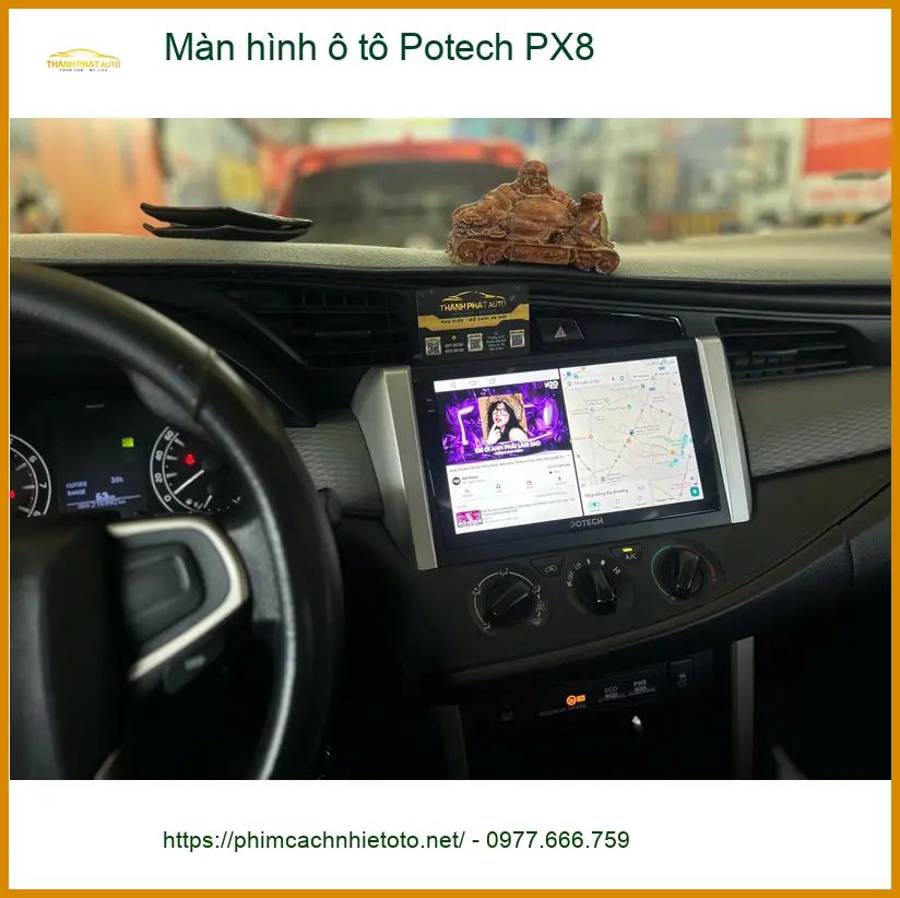 Chú Quang lắp Màn hình ô tô Potech PX8 cho Hyundai Santa Fe tại Hóc Môn