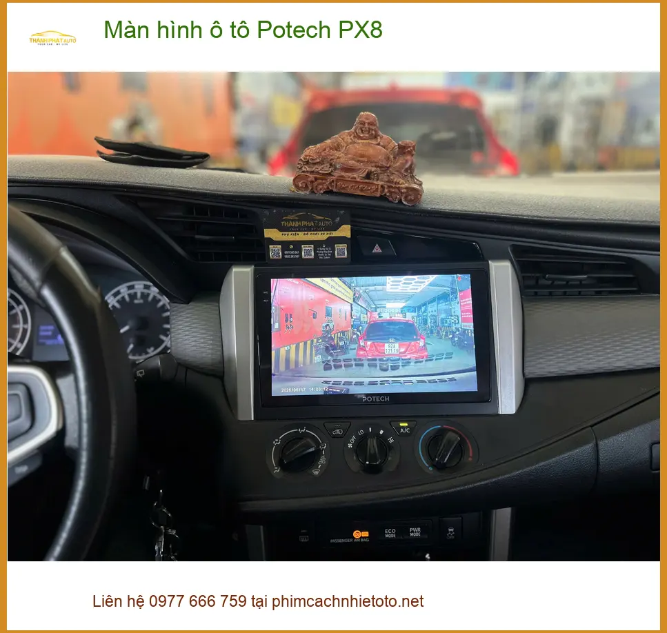Chú Quang lắp Màn hình ô tô Potech PX8 cho Hyundai Santa Fe tại Hóc Môn ảnh thực tế 4