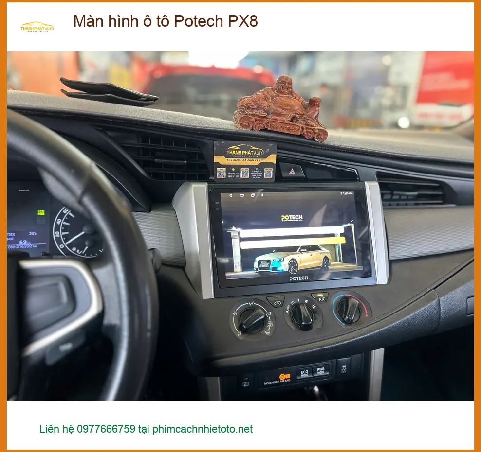 Chú Quang lắp Màn hình ô tô Potech PX8 cho Hyundai Santa Fe tại Hóc Môn ảnh thực tế 5