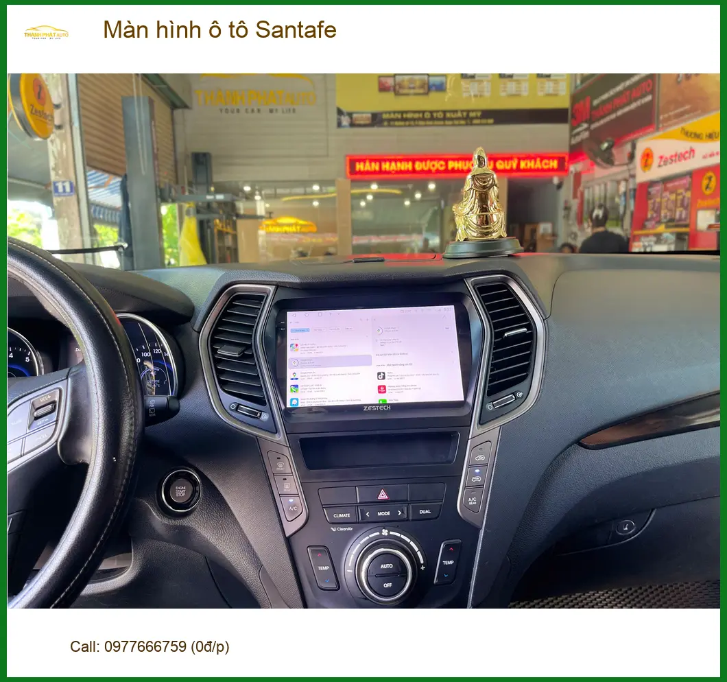 Chú Minh lắp màn hình ô tô Santafe tại Hóc Môn để nâng cấp giải trí ảnh thực tế 2