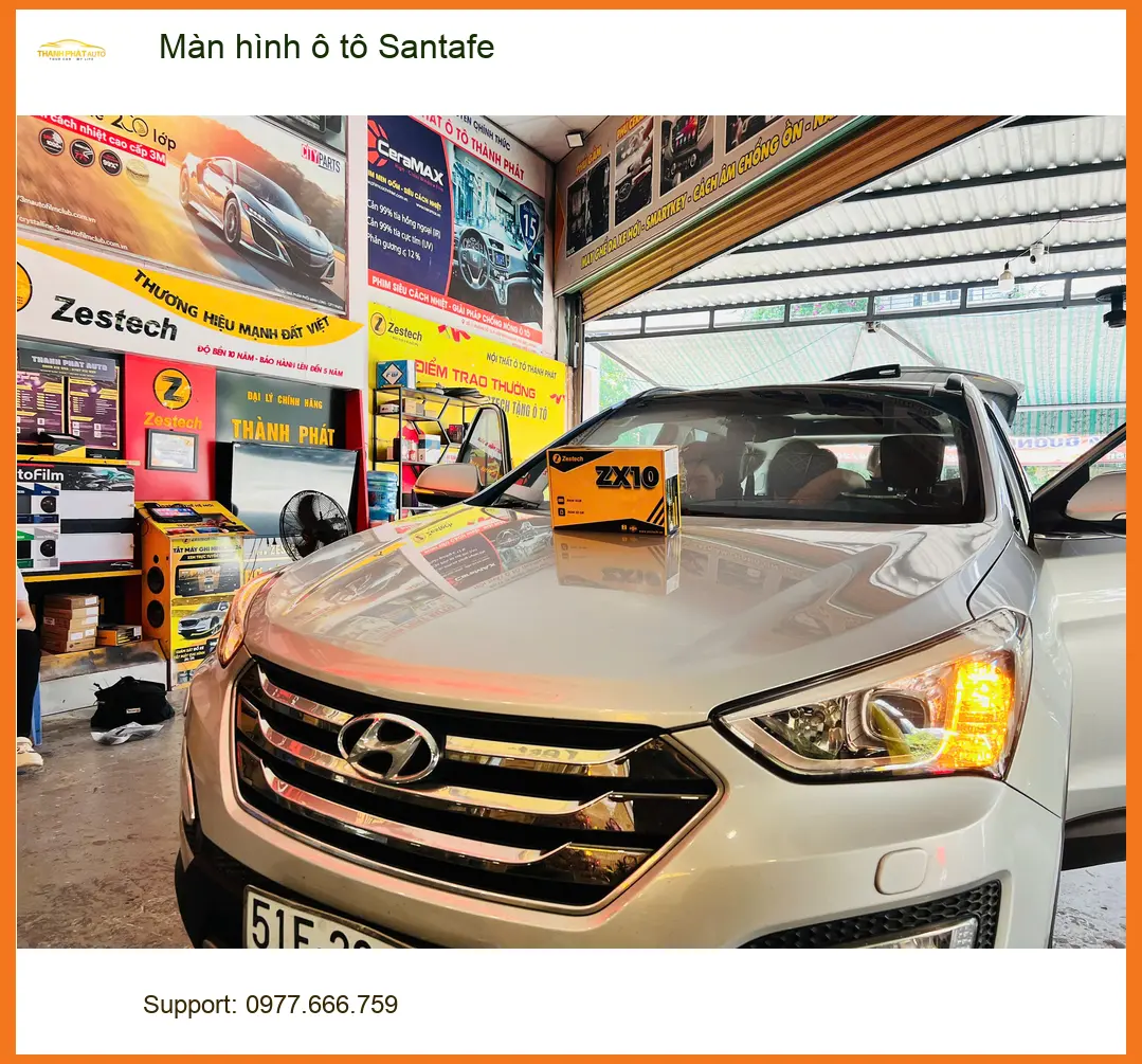 Chú Minh lắp màn hình ô tô Santafe tại Hóc Môn để nâng cấp giải trí ảnh thực tế 3