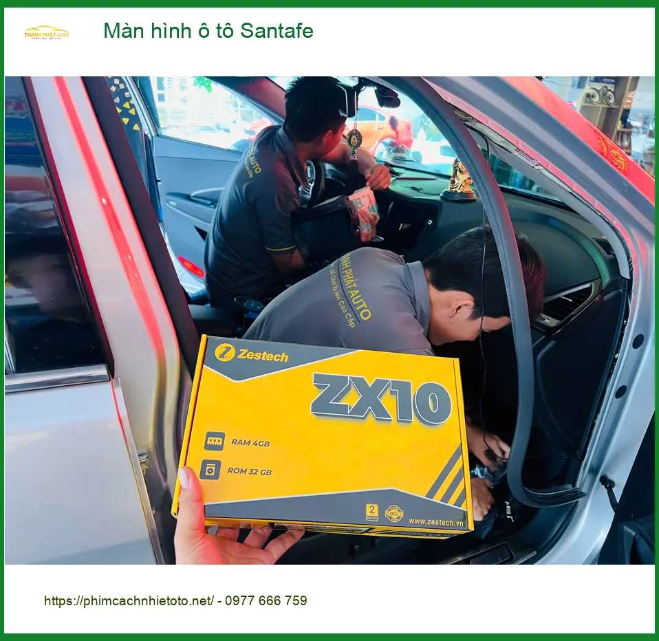 Chú Minh lắp màn hình ô tô Santafe tại Hóc Môn để nâng cấp giải trí ảnh thực tế 5