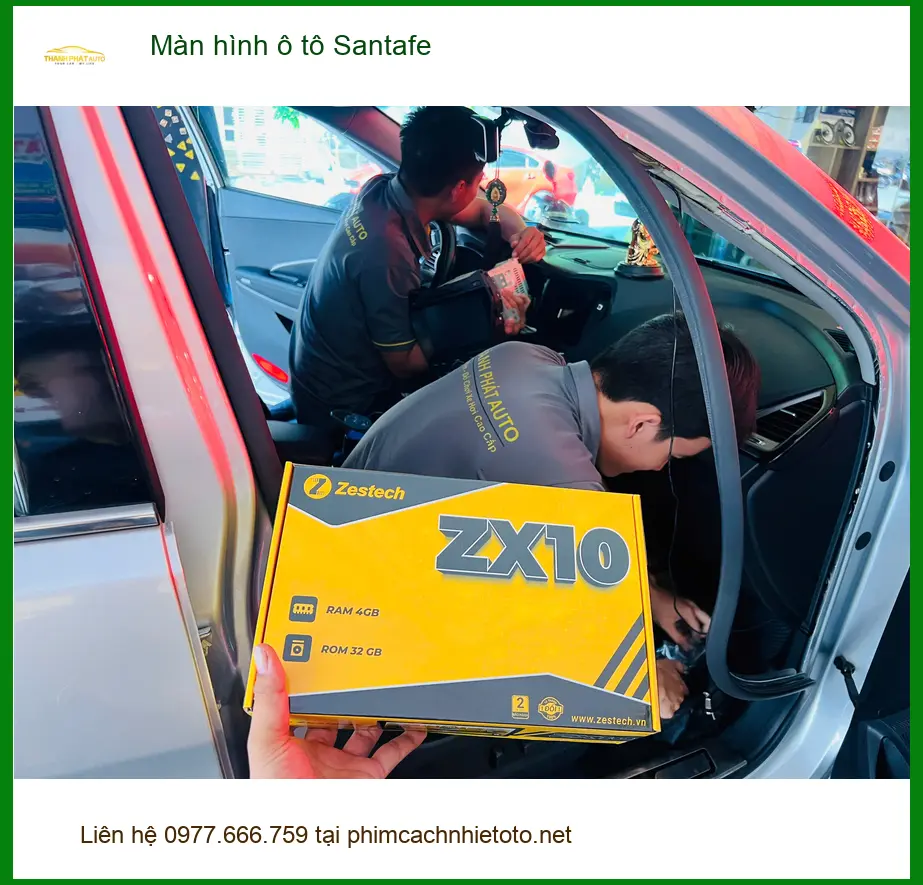 Anh Thọ lắp Màn hình ô tô Santafe tại Quận 2 vì màn hình zin đã cũ ảnh thực tế 4
