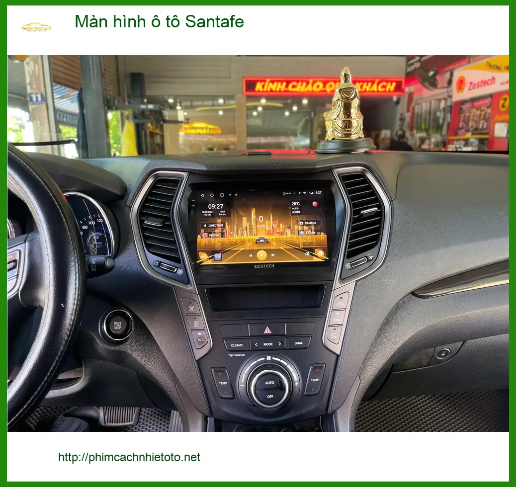 Anh Quang lắp màn hình ô tô Santafe tại Quận 9 vì màn hình zin không có CarPlay ảnh thực tế 4