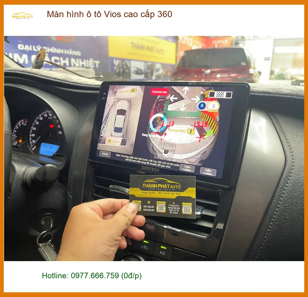 Anh Thành lắp màn hình ô tô Vios cao cấp 360 tại Quận Phú Nhuận để dễ dàng đỗ xe ảnh thực tế 5