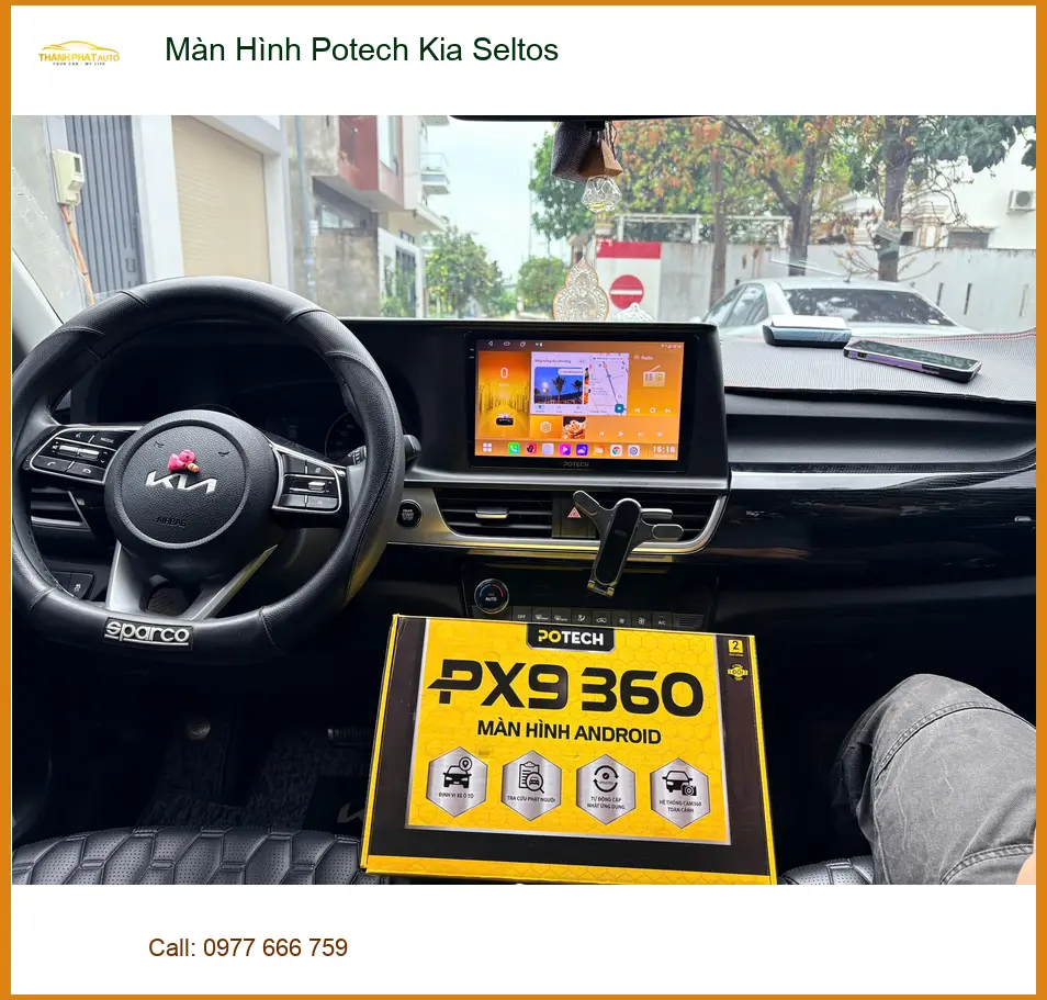 Chị Thảo nâng cấp Màn Hình Potech Kia Seltos vì cần giải trí đa phương tiện tại Quận Tân Bình ảnh thực tế 2