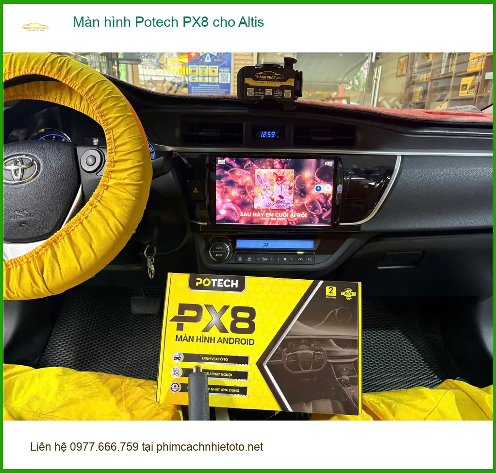 Anh Dũng lắp màn hình Potech PX8 cho Toyota Altis tại Quận 12 vì màn hình zin đã cũ. ảnh thực tế 2