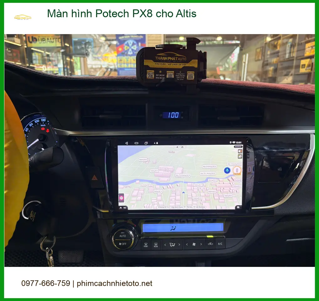 Anh Dũng lắp màn hình Potech PX8 cho Toyota Altis tại Quận 12 vì màn hình zin đã cũ. ảnh thực tế 3