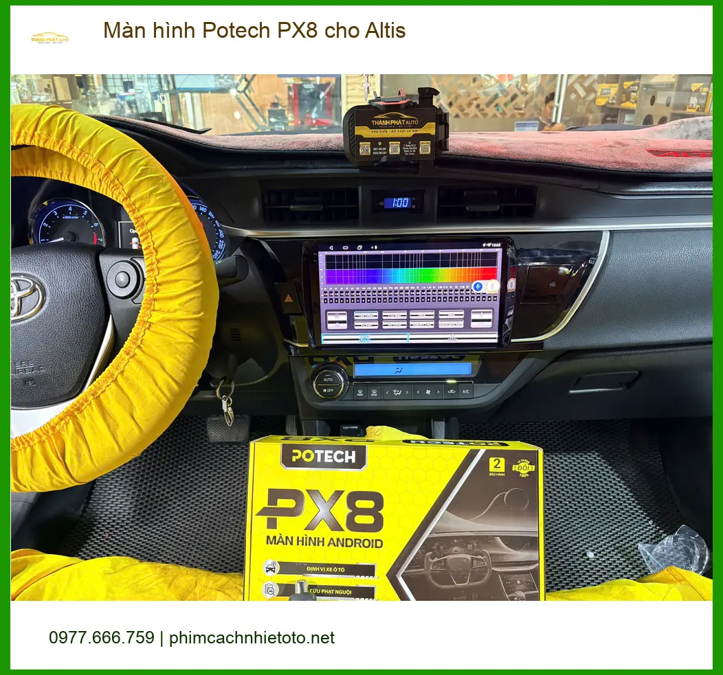 Anh Dũng lắp màn hình Potech PX8 cho Toyota Altis tại Quận 12 vì màn hình zin đã cũ. ảnh thực tế 5
