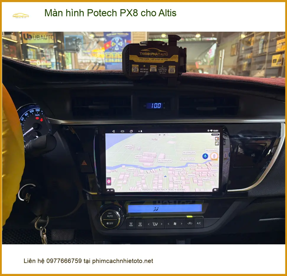Anh Lâm lắp màn hình Potech PX8 cho Altis tại Củ Chi thay màn zin. ảnh thực tế 2