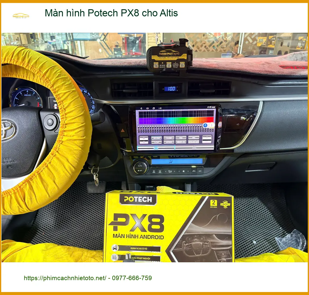 Anh Lâm lắp màn hình Potech PX8 cho Altis tại Củ Chi thay màn zin. ảnh thực tế 4