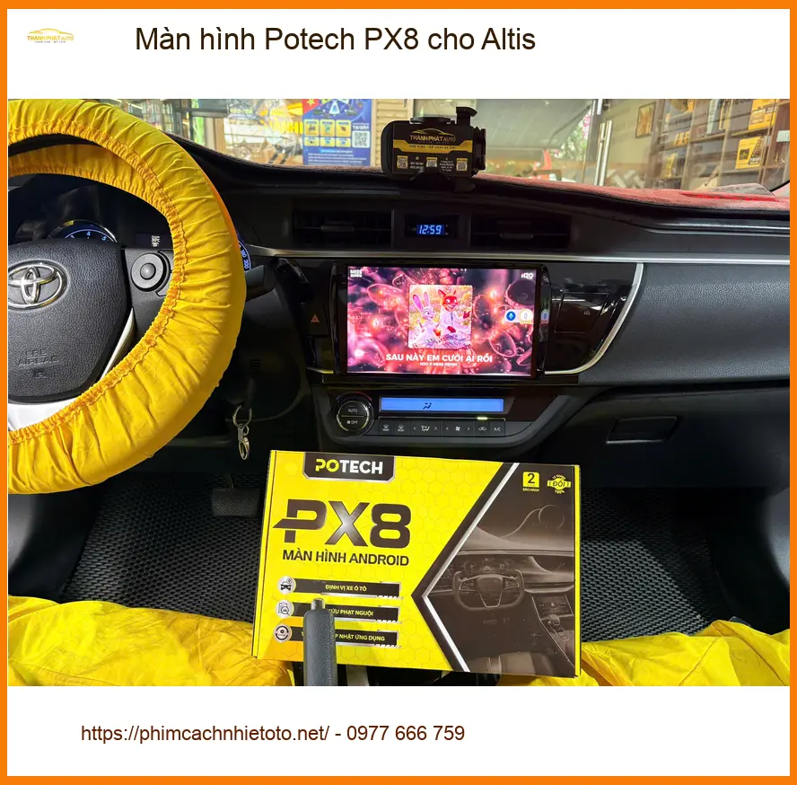 Anh Duy lắp màn hình Potech PX8 cho Altis tại Quận 2 vì màn zin thiếu tính năng ảnh thực tế 2