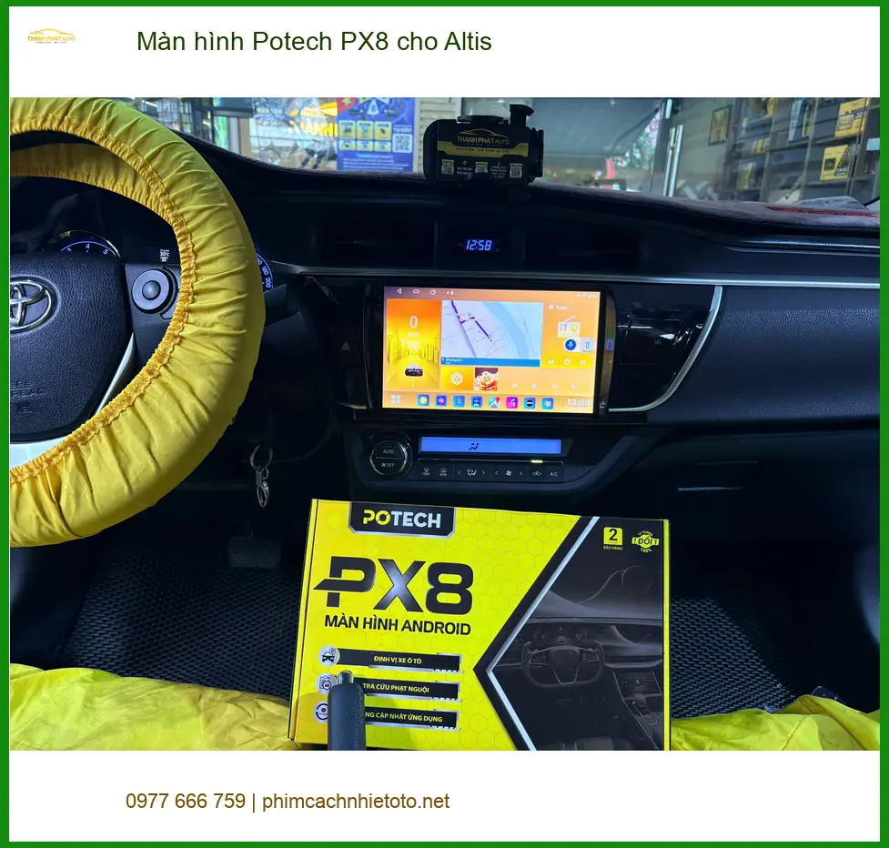 Anh Duy lắp màn hình Potech PX8 cho Altis tại Quận 2 vì màn zin thiếu tính năng ảnh thực tế 4