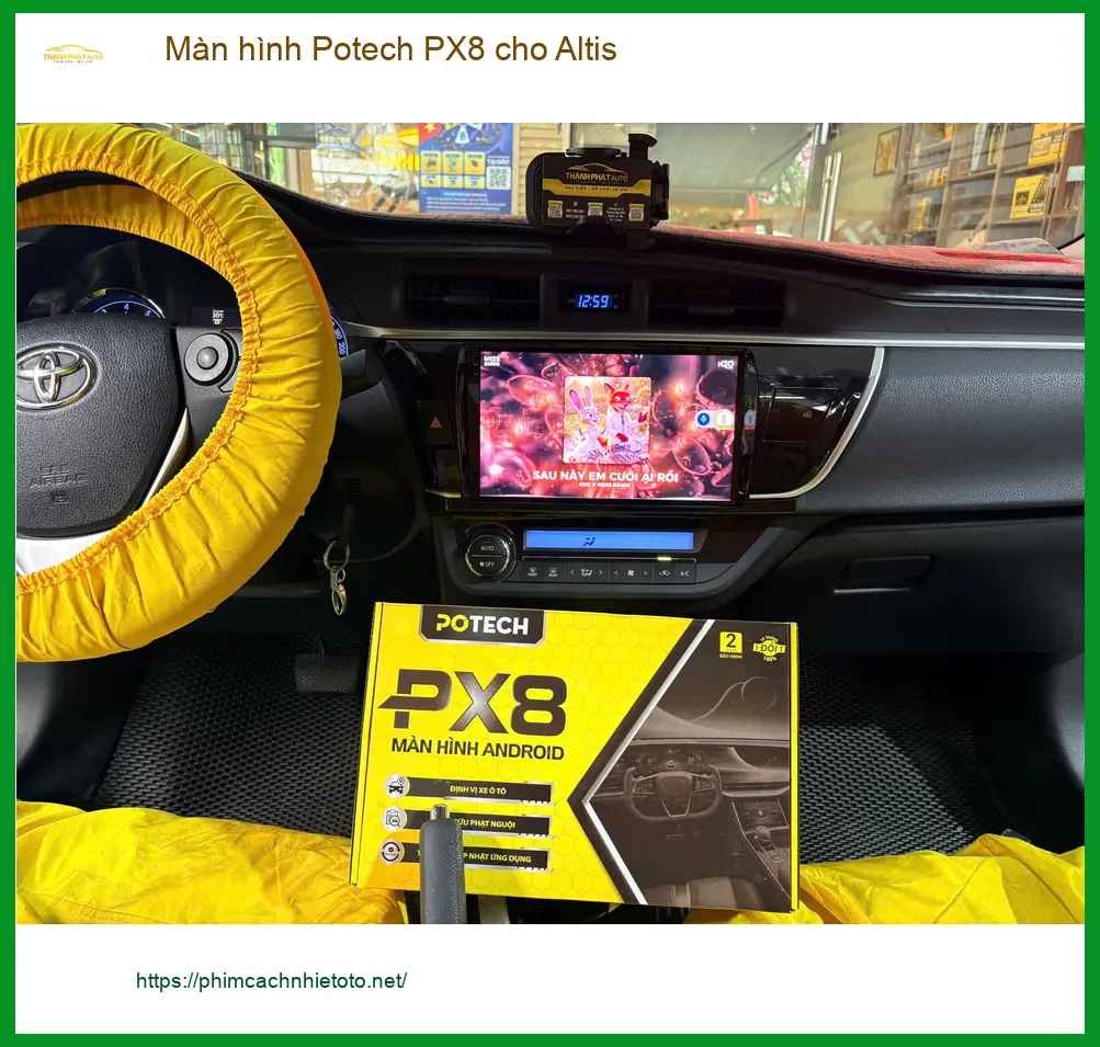 Chị Hằng lắp Màn hình Potech PX8 cho Altis ở Quận 4 để xe thông minh hơn ảnh thực tế 3