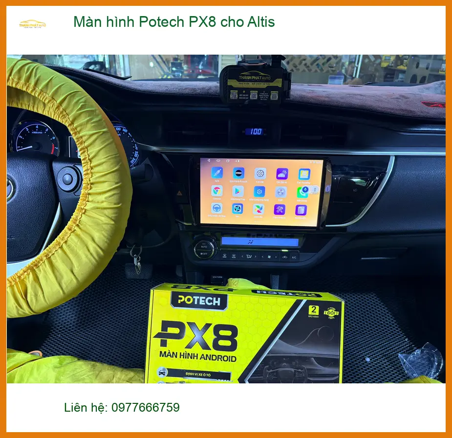 Chị Hằng lắp Màn hình Potech PX8 cho Altis ở Quận 4 để xe thông minh hơn ảnh thực tế 4