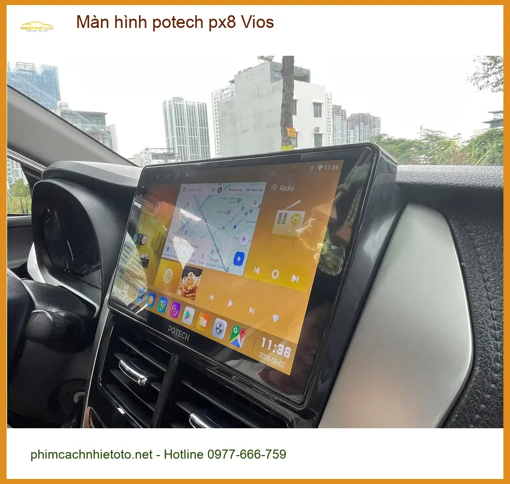 Anh Bách lắp Màn hình Potech PX8 cho Vios tại Quận Huyện Nhà Bè ảnh thực tế 3