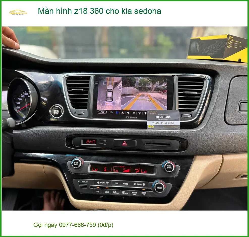 Anh Tuấn lắp màn hình Z18 360 Kia Sedona tại Củ Chi giúp lái xe an toàn ảnh thực tế 2