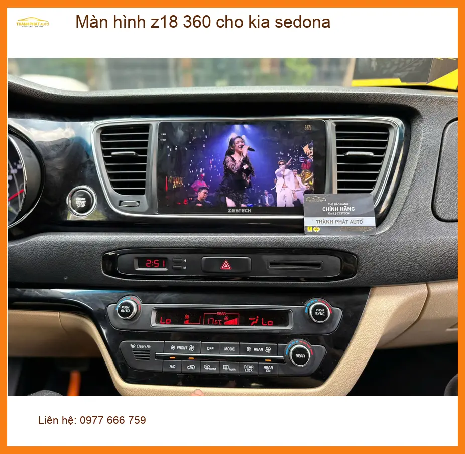 Chú Hưng lắp màn hình Z18 360 cho Kia Sedona tại Quận Bình Thạnh để lái xe an toàn hơn