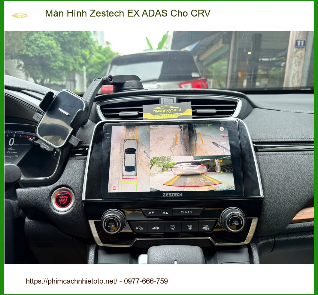 Chị Phương lắp Màn Hình Zestech EX ADAS Cho CRV Quận Bình Thạnh vì màn zin thiếu tính năng ảnh thực tế 2