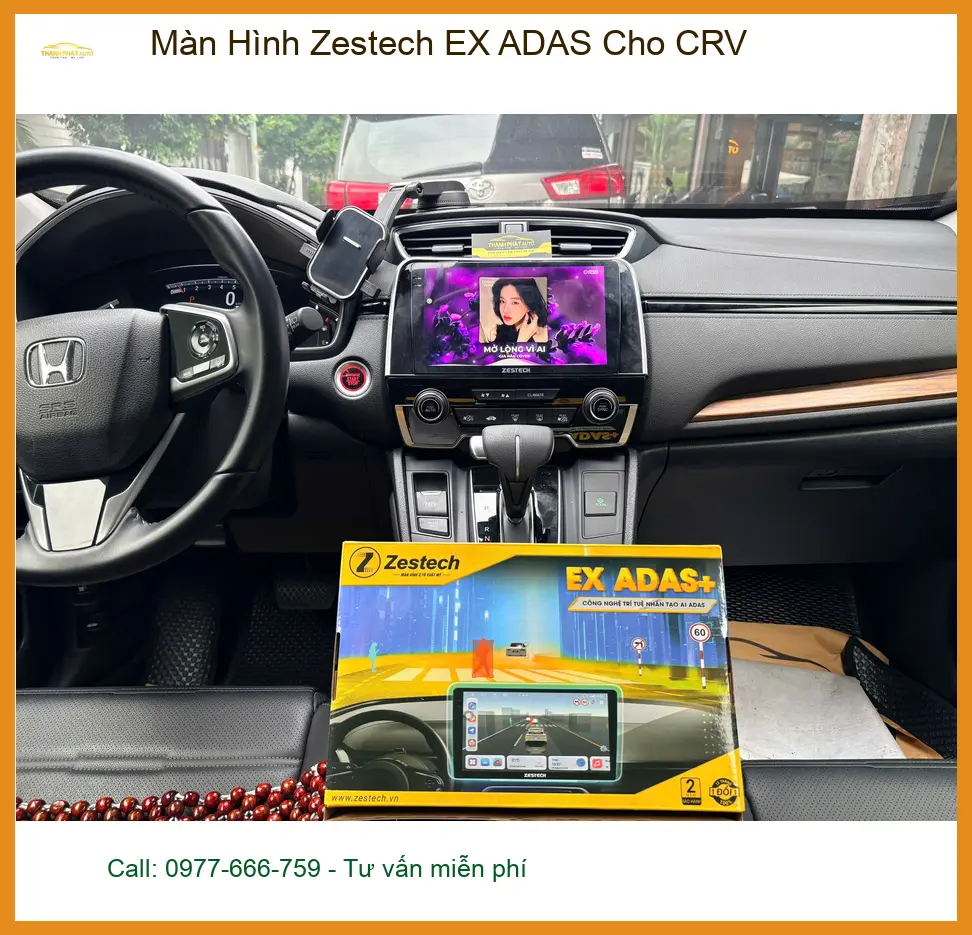 Chị Phương lắp Màn Hình Zestech EX ADAS Cho CRV Quận Bình Thạnh vì màn zin thiếu tính năng ảnh thực tế 4