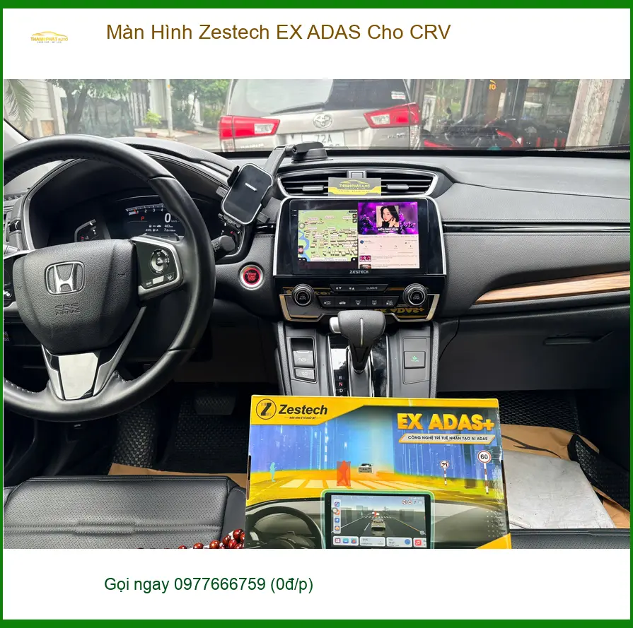 Bác Tiến nâng cấp Màn Hình Zestech EX ADAS cho CRV tại Quận 5 để lái xe an toàn hơn
