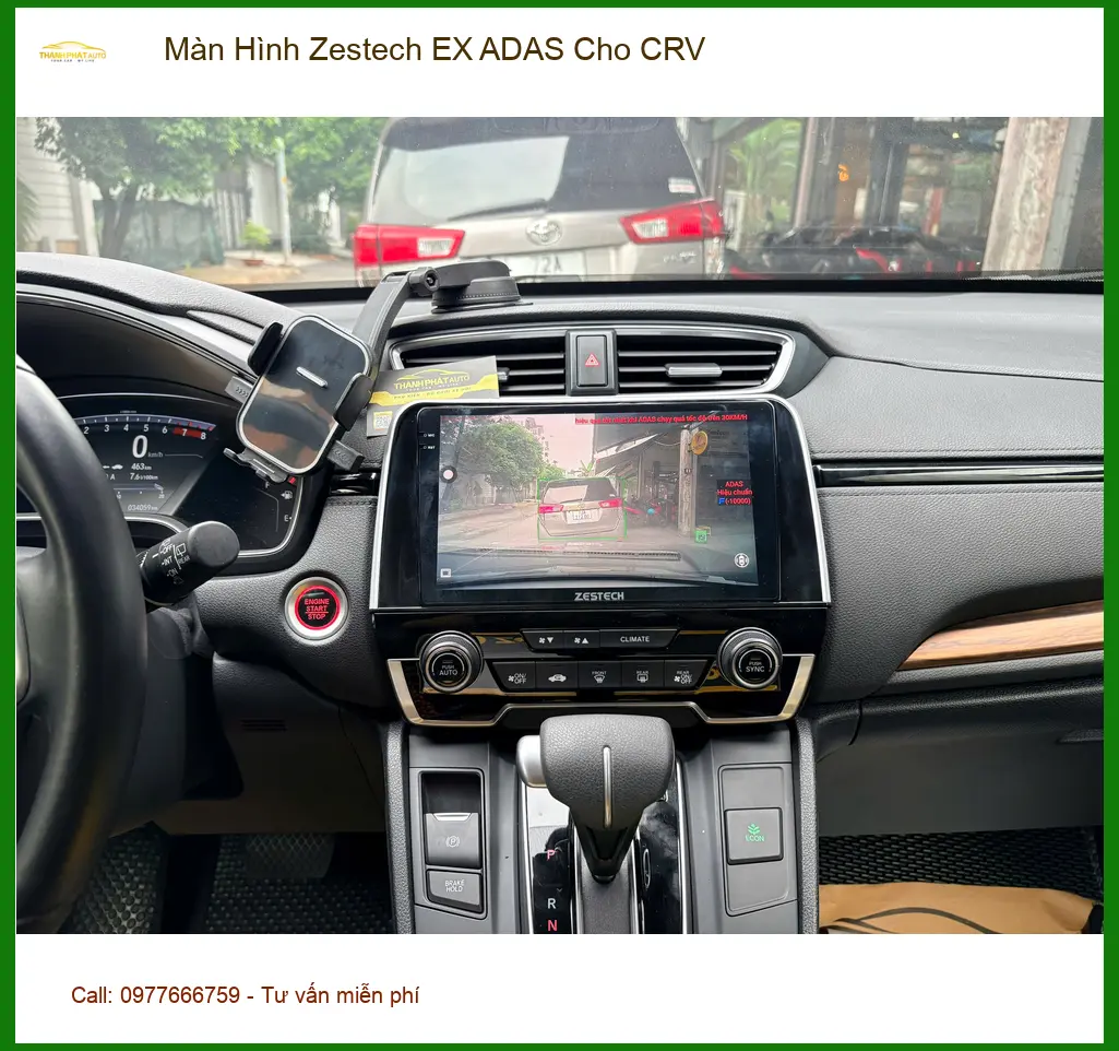 Bác Thanh lắp Màn Hình Zestech EX ADAS Cho CRV Quận 12 vì màn hình zin thiếu tính năng ảnh thực tế 4