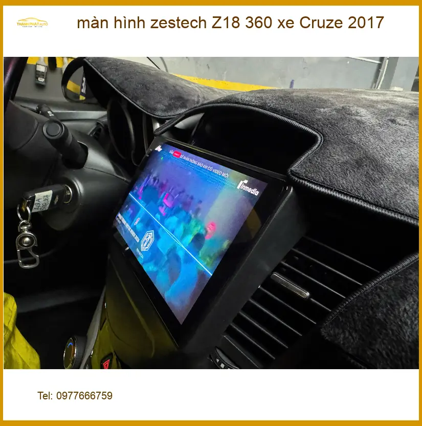 Chú Hùng lắp màn hình Zestech Z18 360 xe Cruze 2017 tại Quận Phú Nhuận cần bản đồ rõ nét