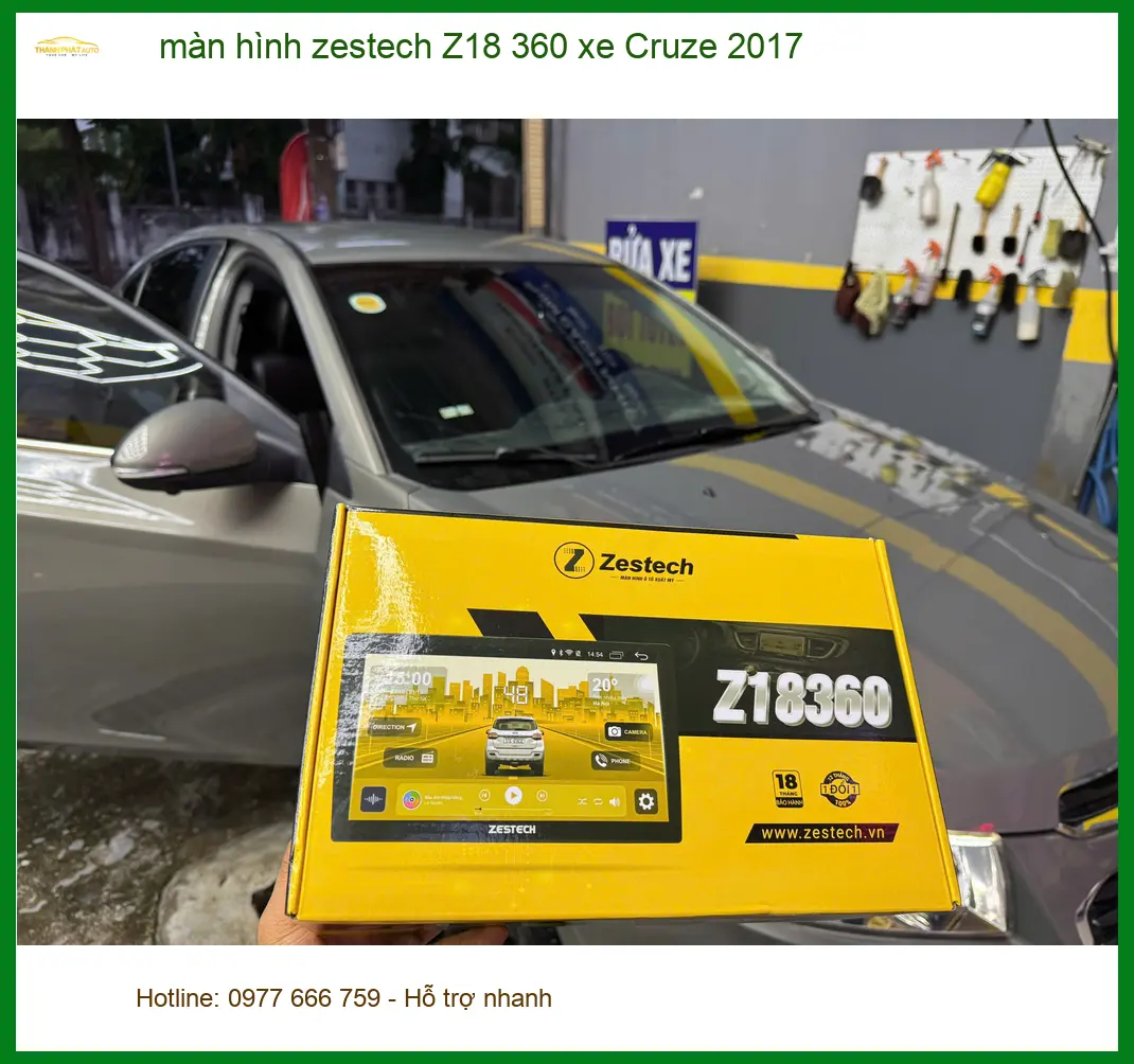 Chú Hùng lắp màn hình Zestech Z18 360 xe Cruze 2017 tại Quận Phú Nhuận cần bản đồ rõ nét ảnh thực tế 2