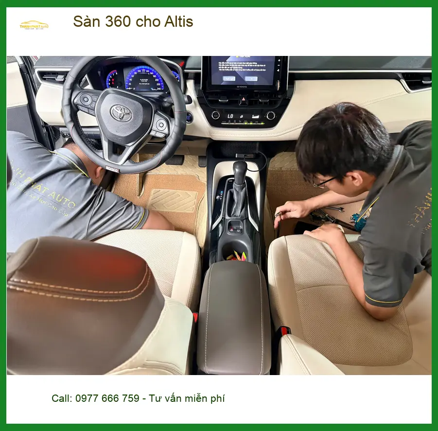 Cô Phượng lắp Sàn 360 cho Toyota Altis tại Quận 4 để nội thất luôn sạch sẽ ảnh thực tế 2
