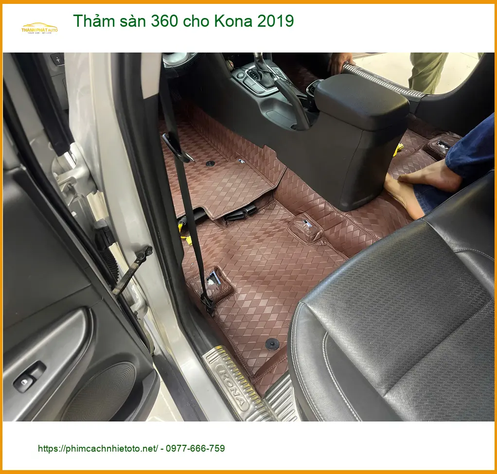 Anh Minh lắp thảm sàn 360 cho Kona 2019 Quận 11 bảo vệ sàn xe