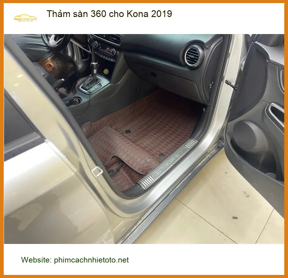 Anh Minh lắp thảm sàn 360 cho Kona 2019 Quận 11 bảo vệ sàn xe ảnh thực tế 2