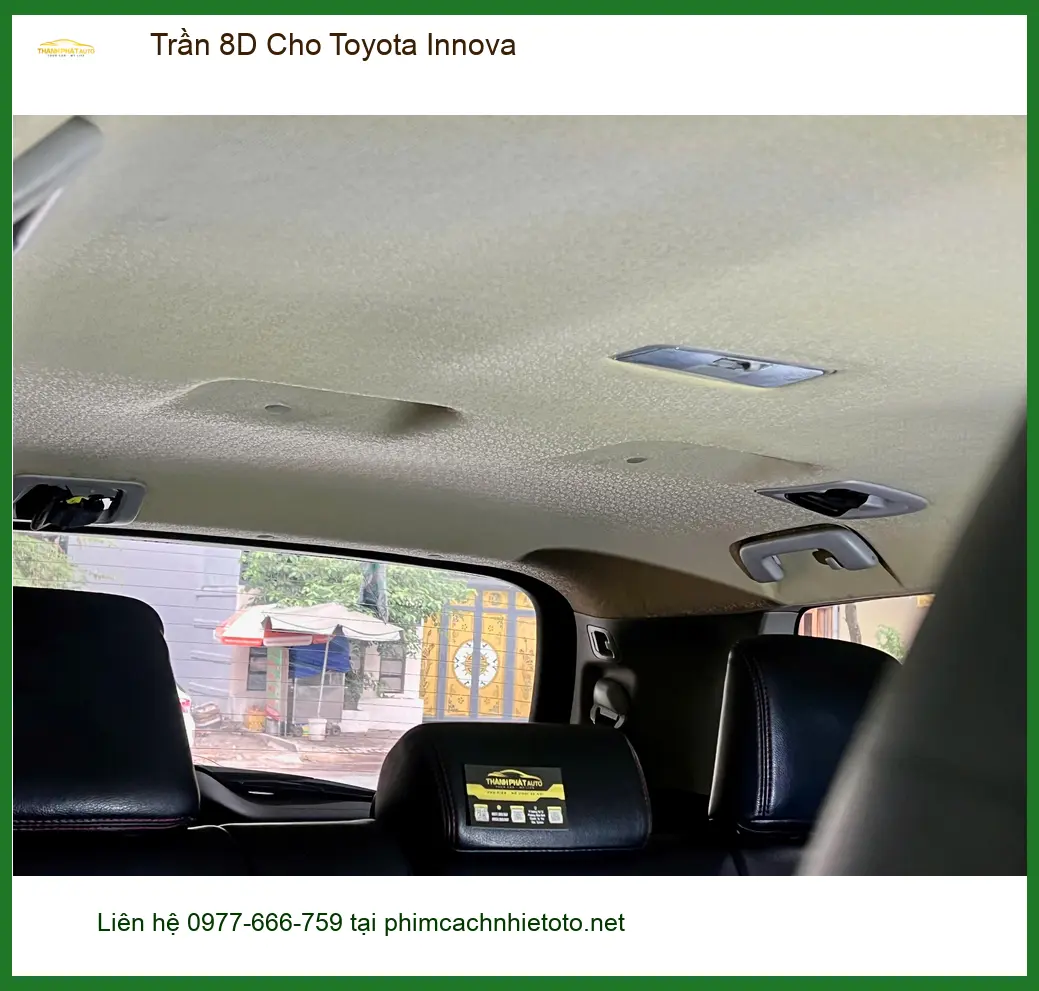 Chị Kim Ngân lắp trần 8D cho Toyota Innova tại Quận Thủ Đức để xe sang trọng hơn ảnh thực tế 2