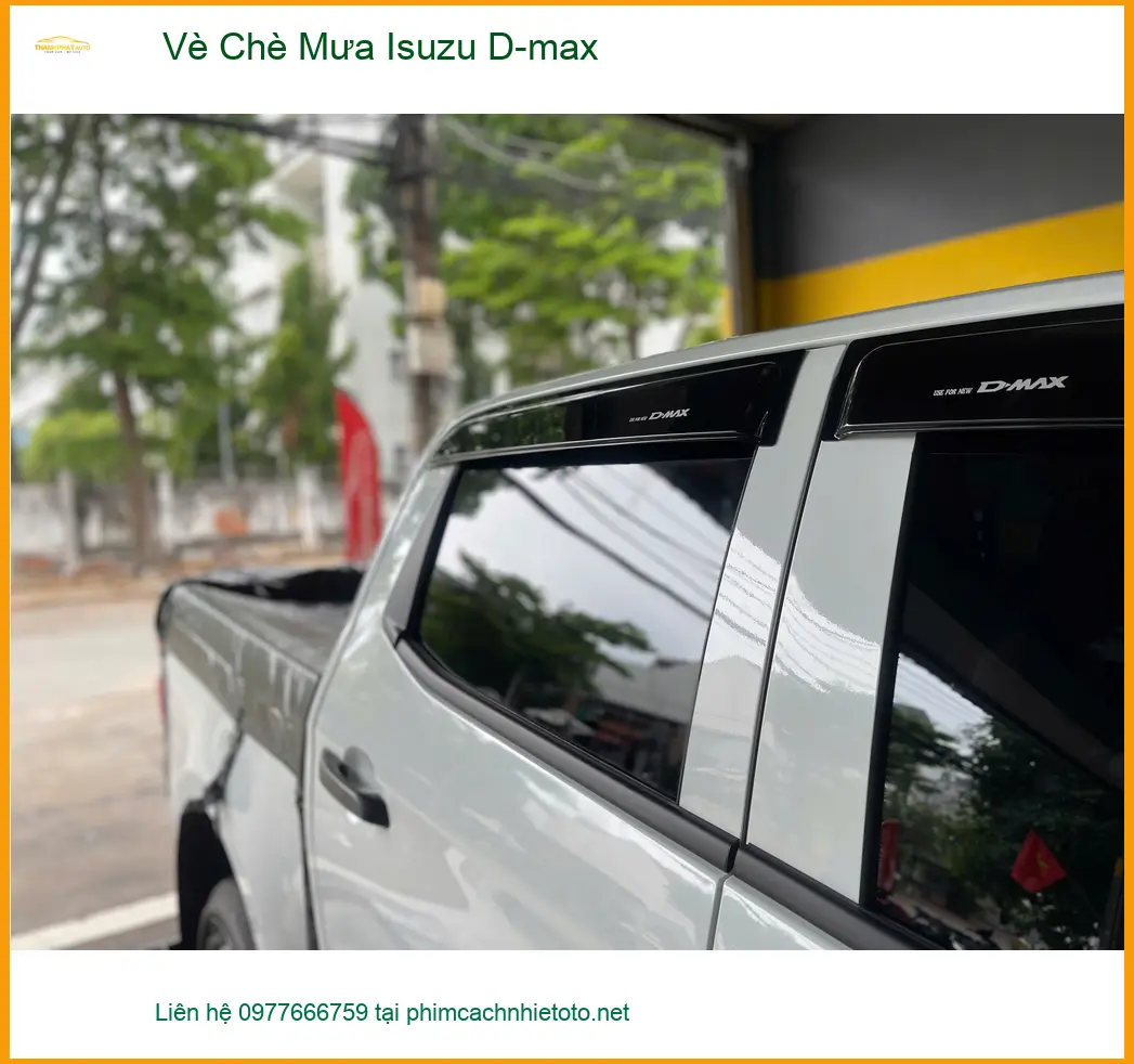Anh Quang lắp vè che mưa Isuzu D-max tại Hóc Môn chống nước hắt ảnh thực tế 2