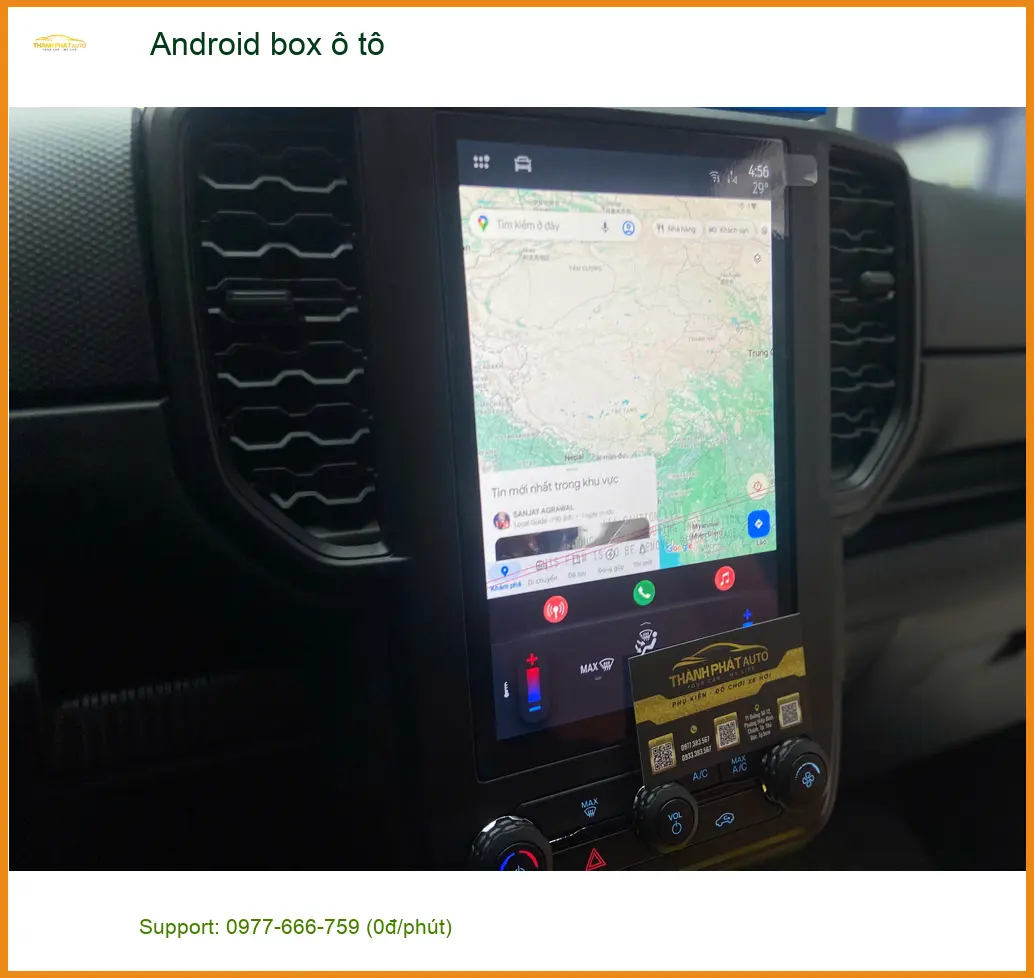 Chị Thảo lắp Android box ô tô cho Honda CRV tại Quận Gò Vấp để xem YouTube không giật lag