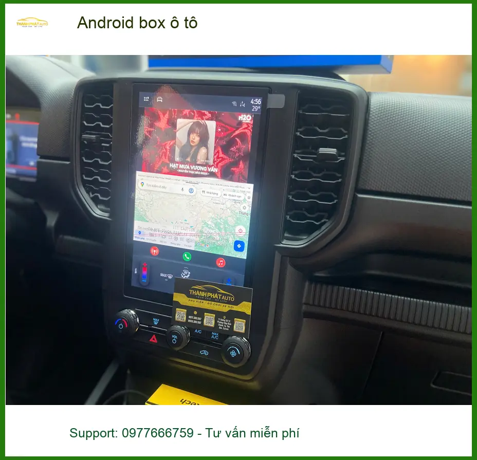 Anh Khang lắp Android box ô tô Hyundai Santa Fe tại Quận 4 biến màn zin thành smart TV. ảnh thực tế 2
