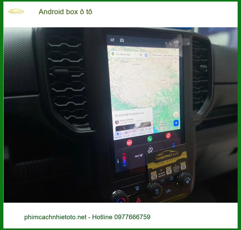 Anh Khang lắp Android box ô tô Hyundai Santa Fe tại Quận 4 biến màn zin thành smart TV. ảnh thực tế 3