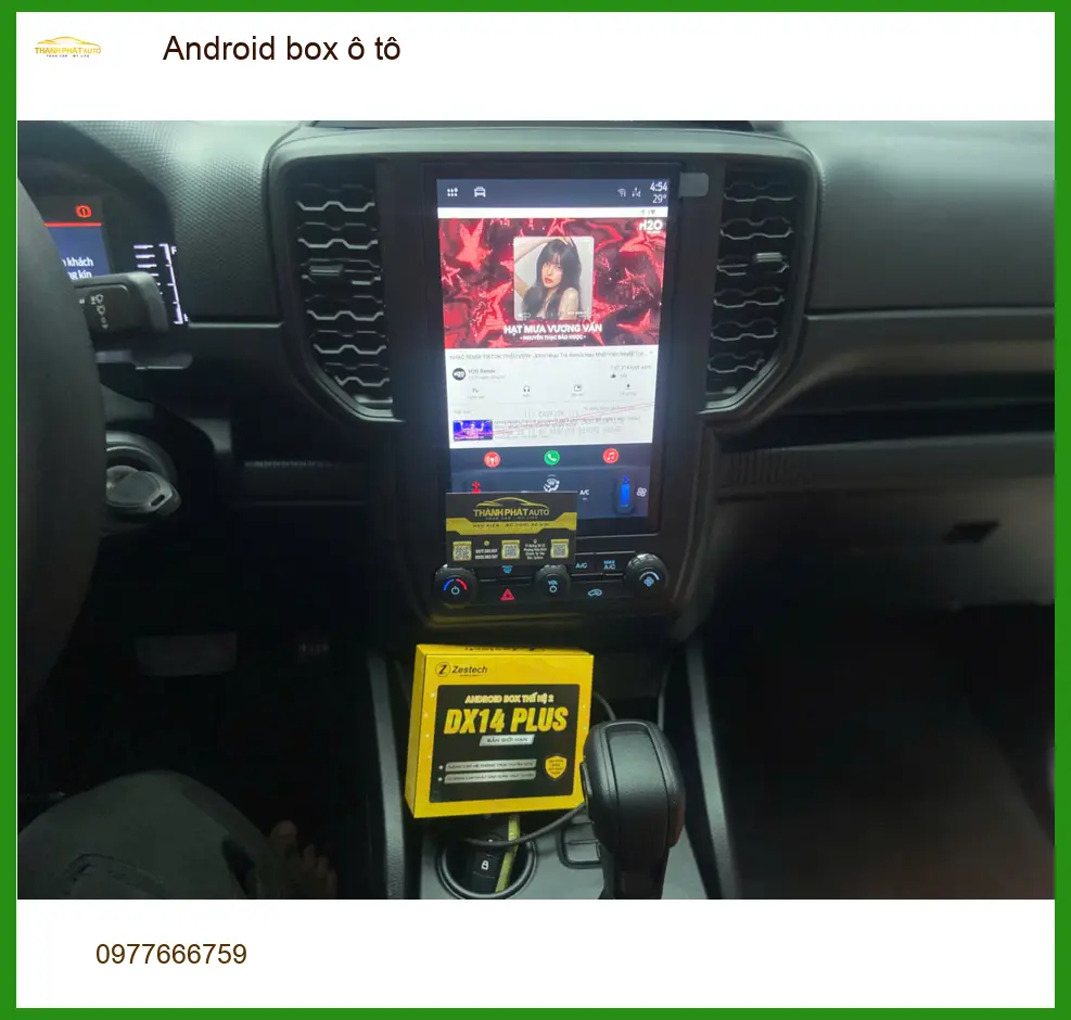 Anh Khang lắp Android box ô tô Hyundai Santa Fe tại Quận 4 biến màn zin thành smart TV. ảnh thực tế 4