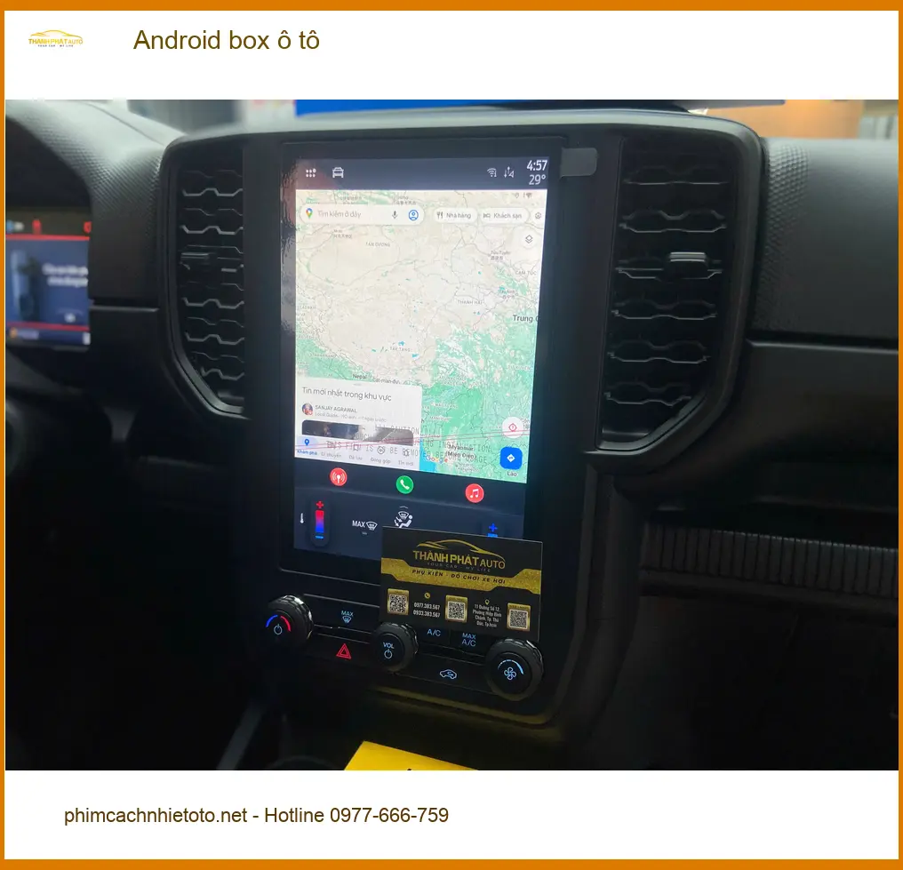 Anh Khang lắp Android box ô tô Hyundai Santa Fe tại Quận 4 biến màn zin thành smart TV. ảnh thực tế 5