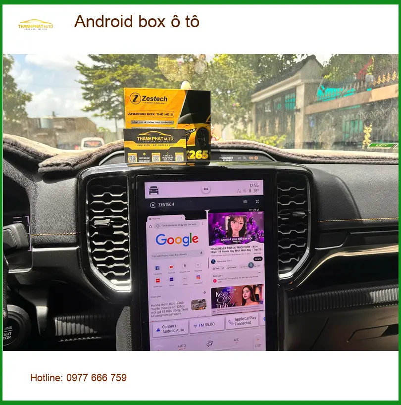 Chị Vân gắn Android box ô tô Ford Everest tại Nhà Bè để giải trí ảnh thực tế 5