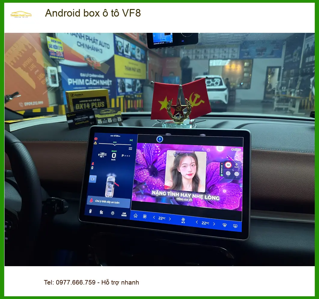 Anh Tuấn Kiệt lắp Android box ô tô VF8 tại Quận Tân Phú để nâng tầm giải trí trên xe ảnh thực tế 2
