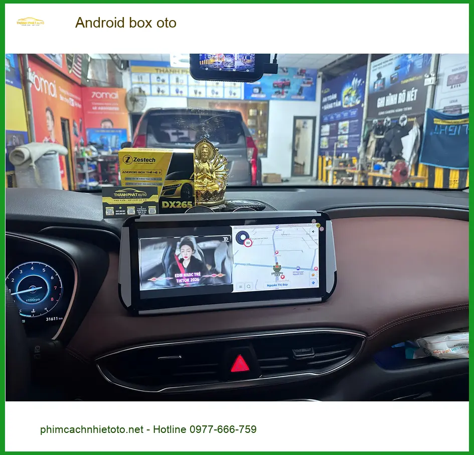 Chị Thảo lắp Android box oto cho Honda CRV tại Quận 2 vì muốn giải trí khi chờ con học