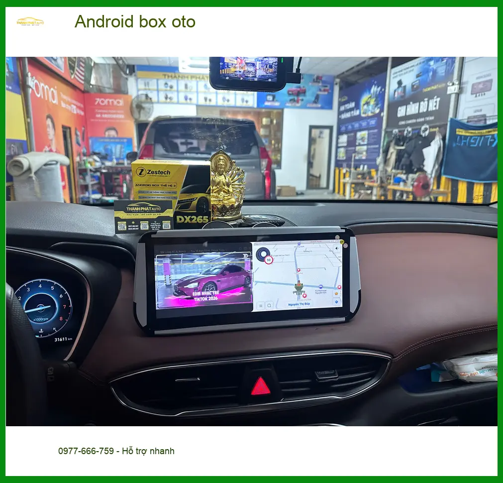 Chị Thảo lắp Android box oto cho Honda CRV tại Quận 2 vì muốn giải trí khi chờ con học ảnh thực tế 3