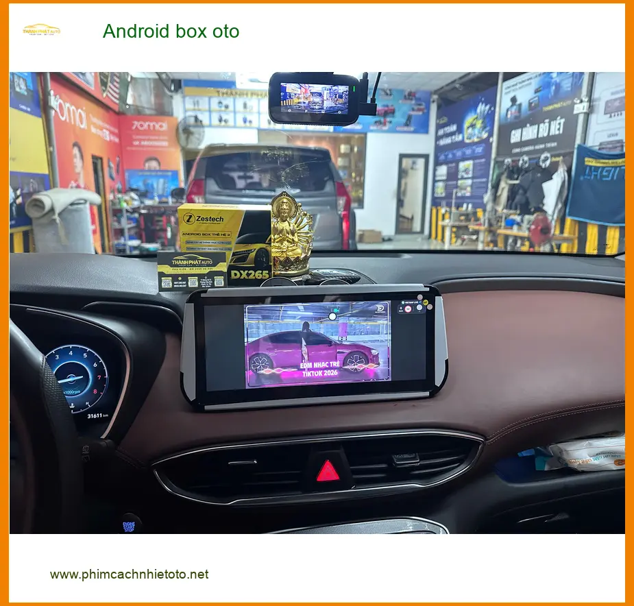 Chị Thảo lắp Android box oto cho Honda CRV tại Quận 2 vì muốn giải trí khi chờ con học ảnh thực tế 4