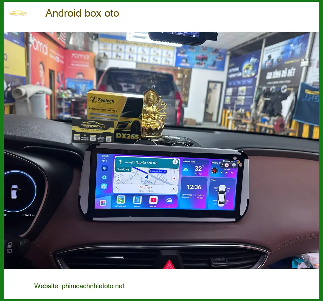 Chị Thảo lắp Android box oto cho Honda CRV tại Quận 2 vì muốn giải trí khi chờ con học ảnh thực tế 5